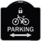 Signmission Parking W/ Lock Cycle & Bidirectional Arrow Heavy-Gauge Aluminum Sign, 18" x 18", BS-1818-23475 A-DES-BS-1818-23475 - alternate 1